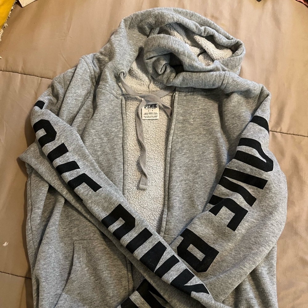 Pink zip up hoodie size S